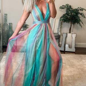 Chasing Waterfalls Dress- Rainbow